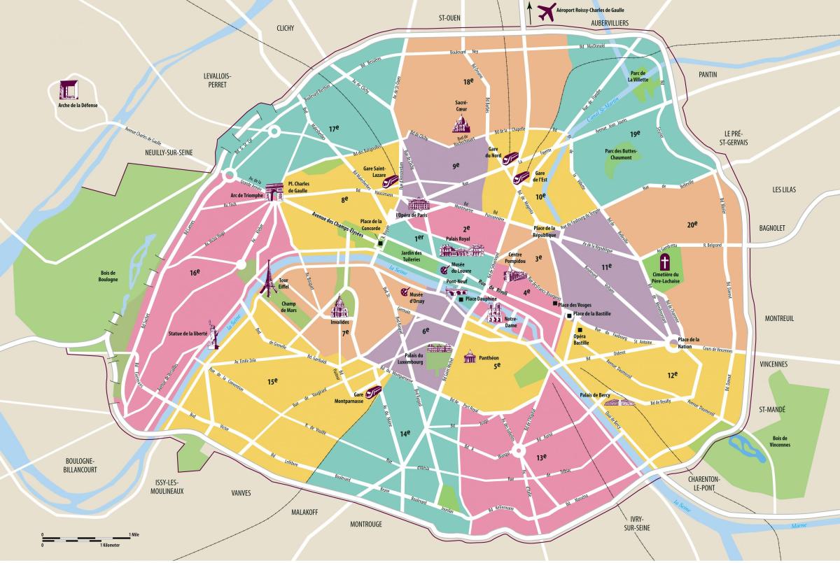 خريطة مدينة باريس
