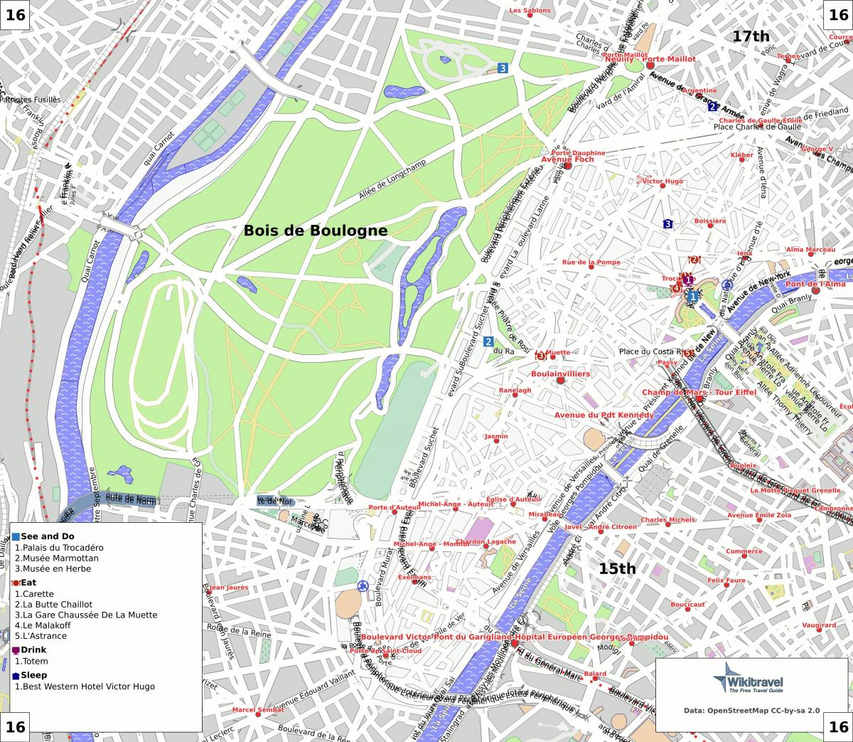 خريطة الدائرة 16 من باريس 