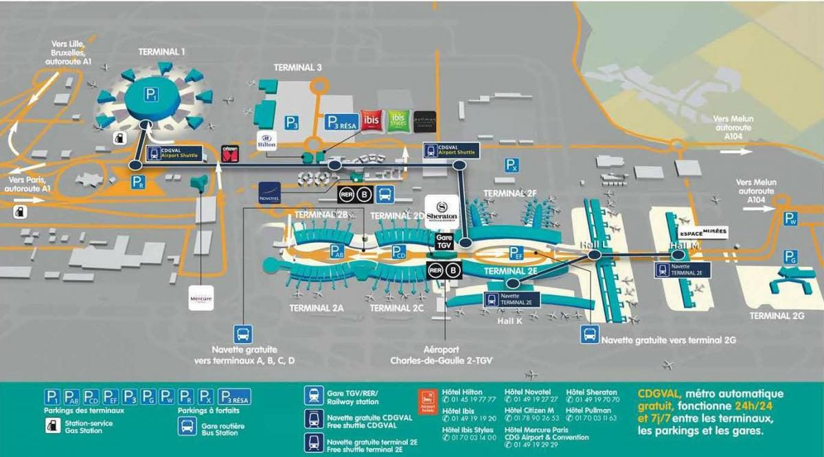 باريس مطار شارل ديغول خريطة