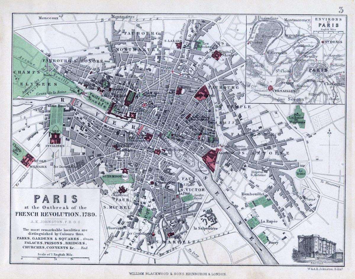 خريطة ofhistorical خريطة باريس