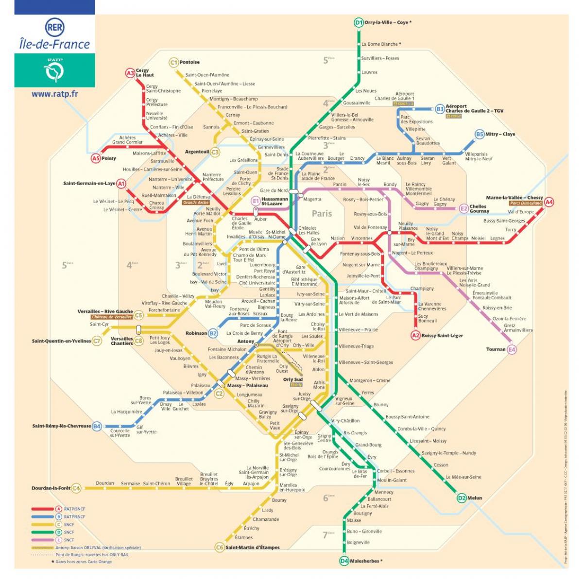 باريس خريطة السكك الحديدية