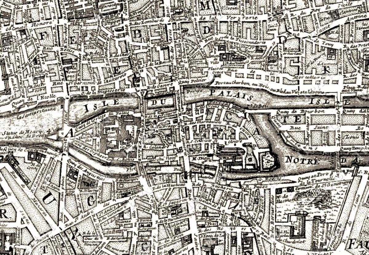 باريس القديمة طباعة الخريطة