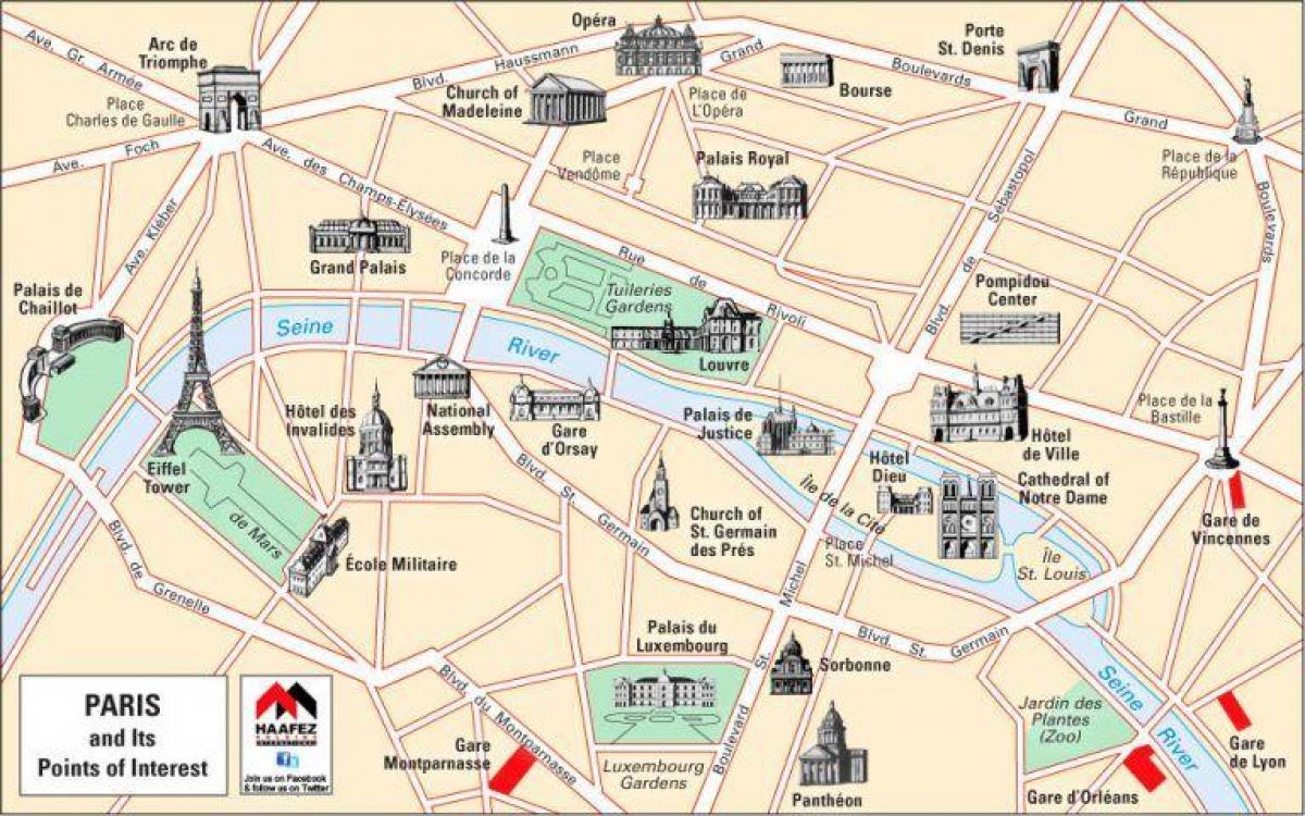 خريطة باريس الكنائس 