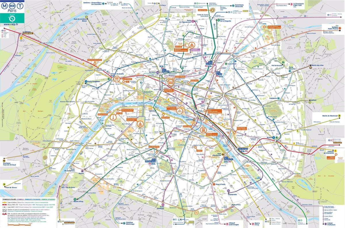 باريس النقل العام الخريطة