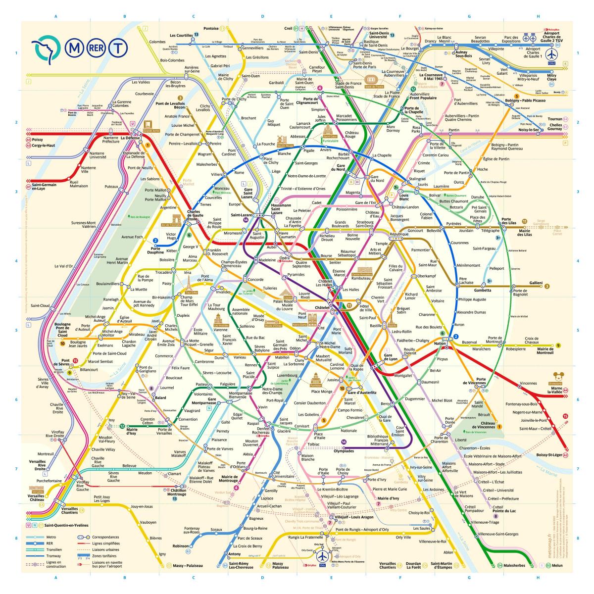 خريطة القطار باريس فرنسا