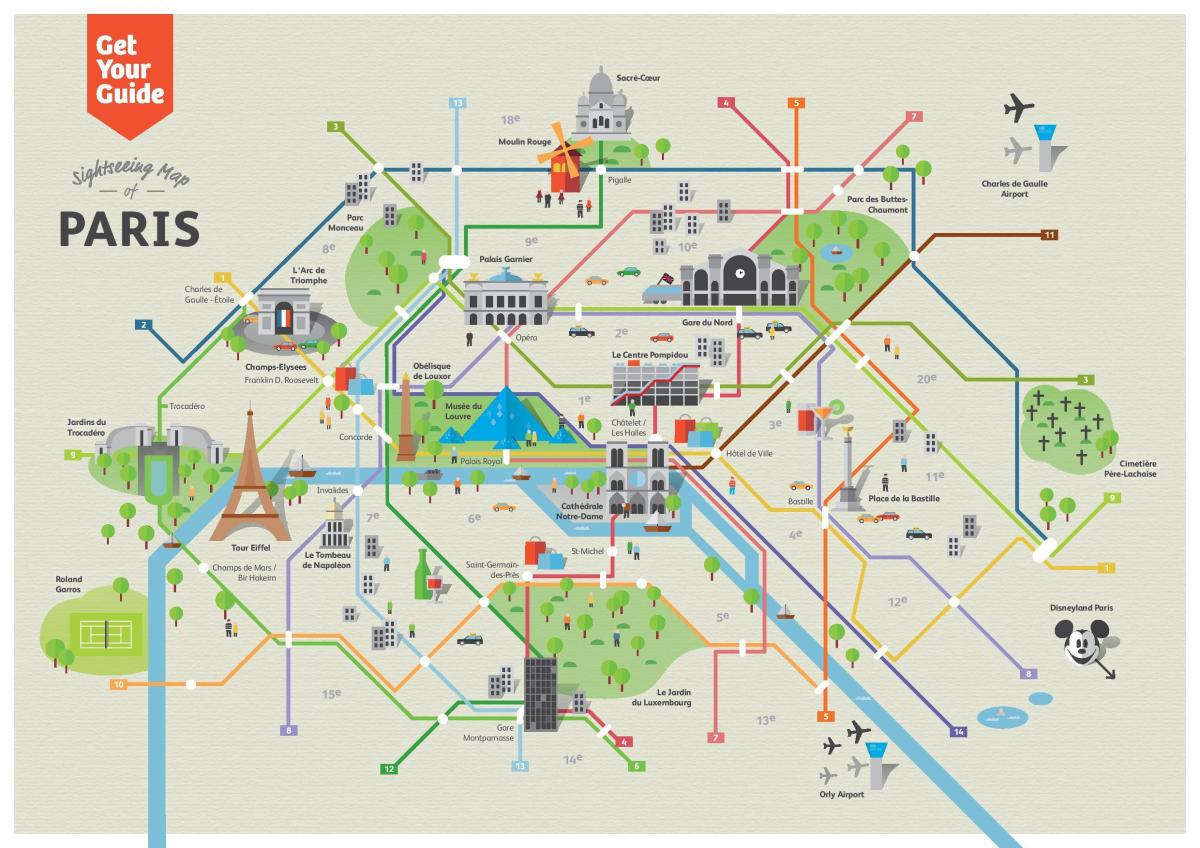لزيارة الأماكن باريس اعرض الخارطة