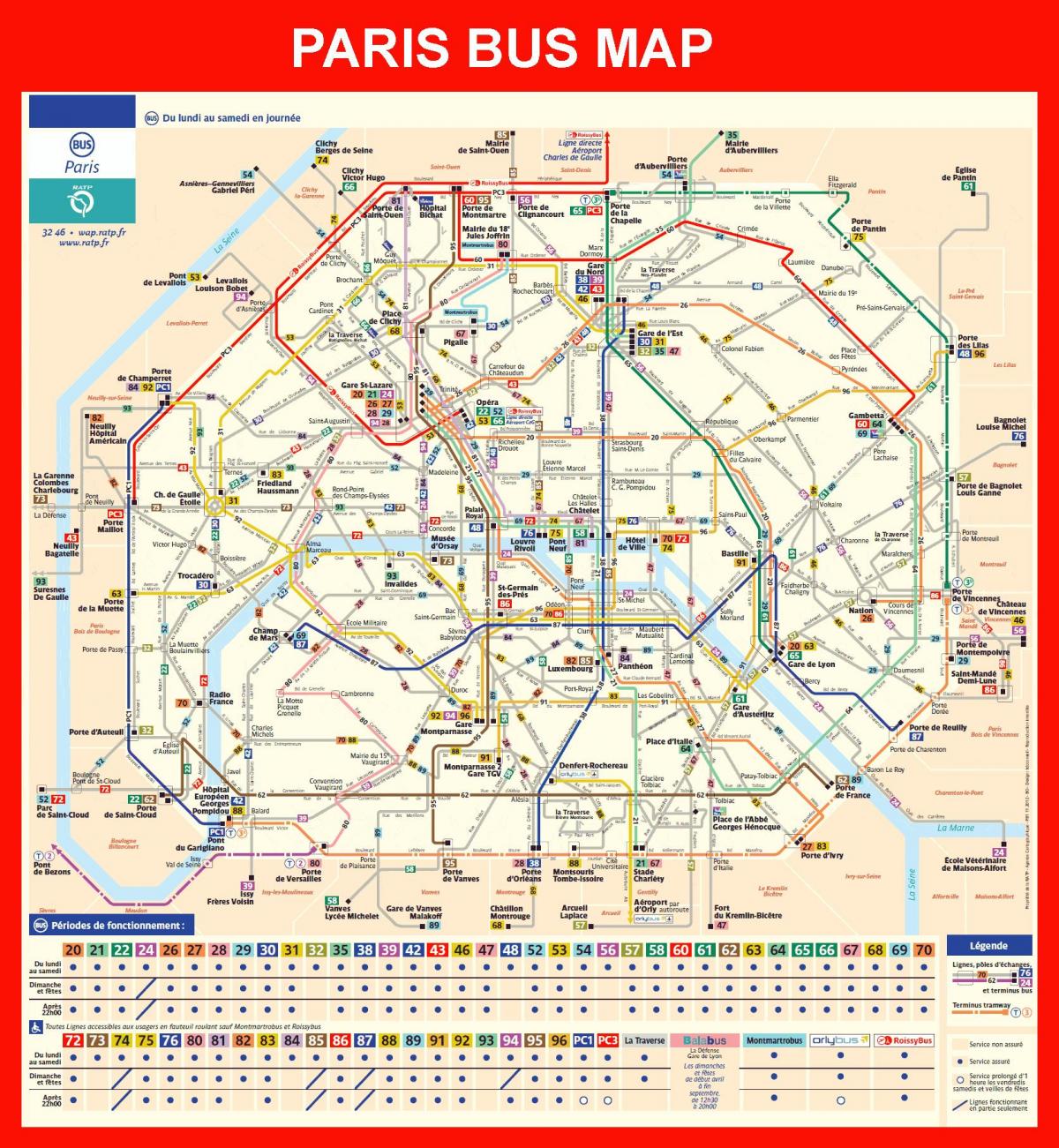 خريطة باريس محطة الحافلات