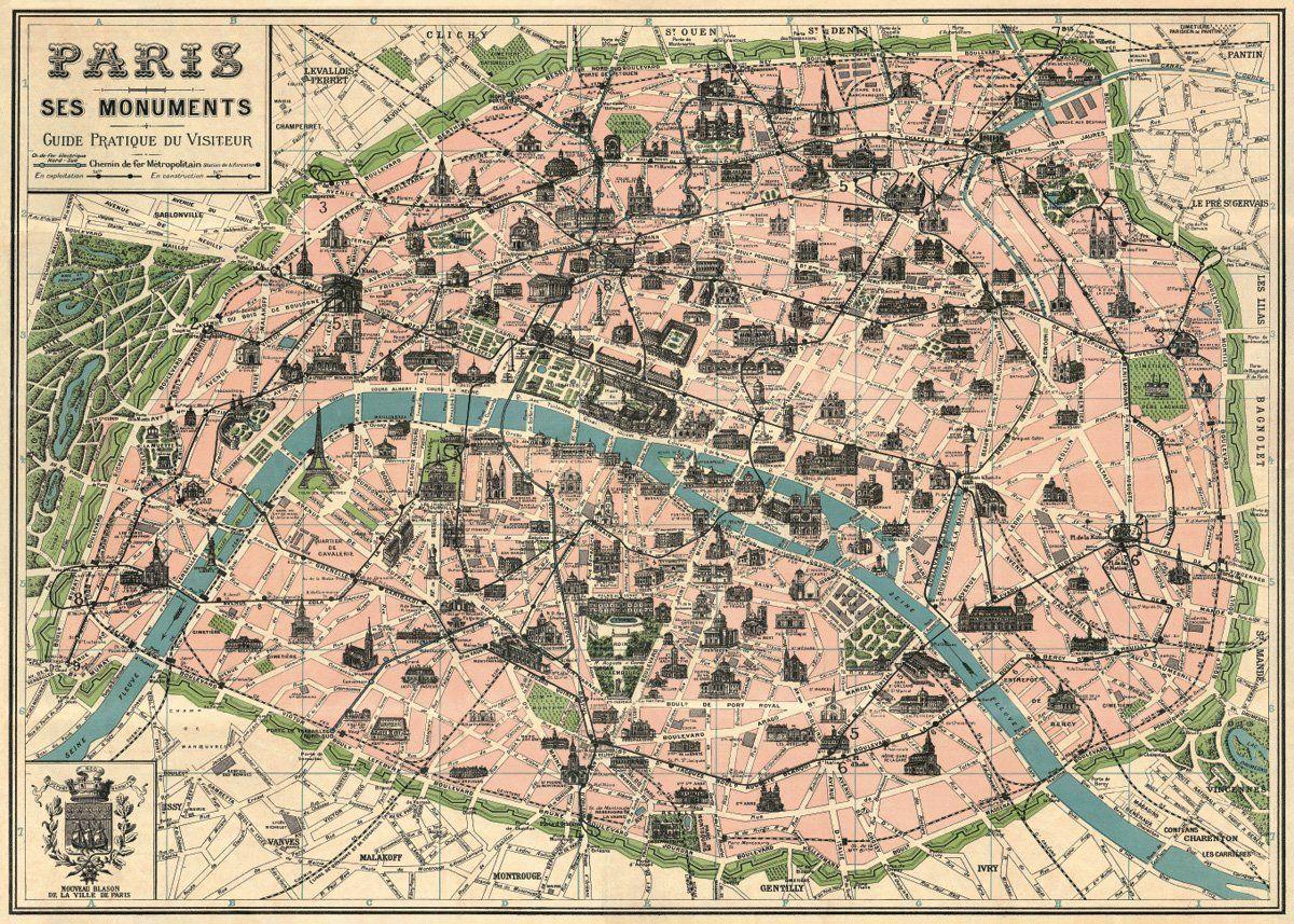 خريطة باريس العتيقة