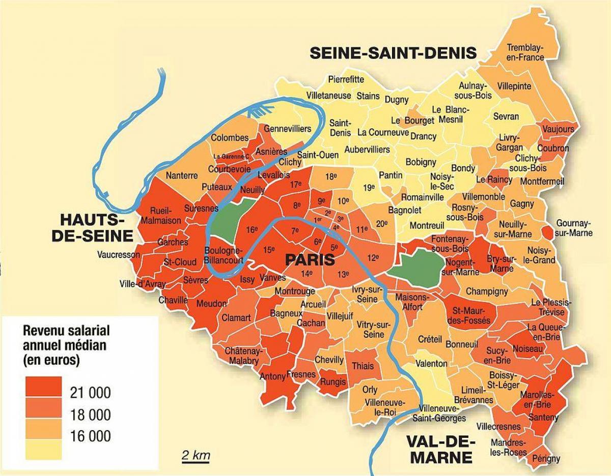 خريطة باريس وضواحيها