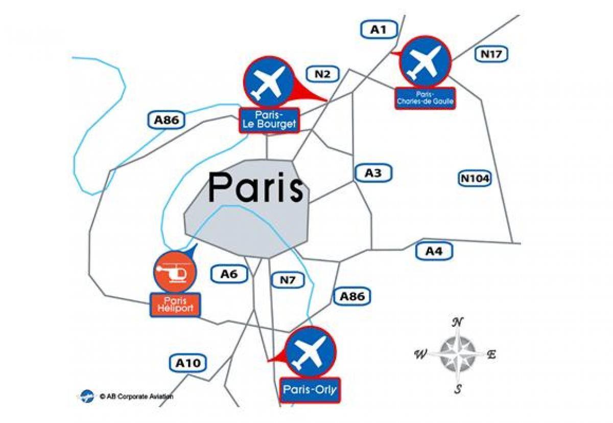 باريس الدولي مطار خريطة