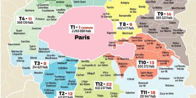 خريطة منطقة باريس فرنسا