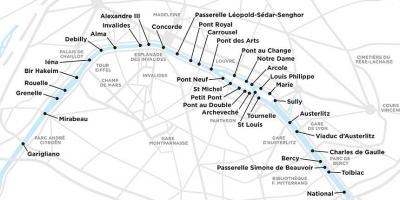 خريطة باريس الجسور