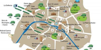 خريطة باريس أقضية مع الجذب السياحي