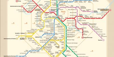 باريس قطار rer خريطة
